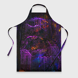 Фартук кулинарный Неоновые лучи и листья - Фиолетовый, цвет: 3D-принт