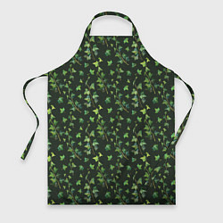 Фартук кулинарный Листья зеленый плюща - паттерн, цвет: 3D-принт