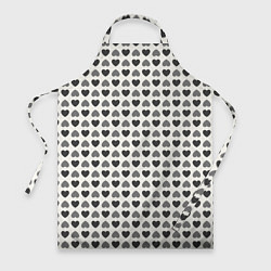 Фартук кулинарный Черные и серые сердечки, цвет: 3D-принт