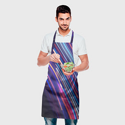 Фартук кулинарный Неоновое множество разноцветных фонарей во тьме, цвет: 3D-принт — фото 2