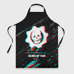 Фартук кулинарный Gears of War в стиле glitch и баги графики на темн, цвет: 3D-принт