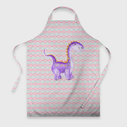 Фартук кулинарный Фиолетовый маленький динозаврик, цвет: 3D-принт