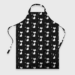 Фартук кулинарный Чёрные Коты С Клубками Шерсти, цвет: 3D-принт