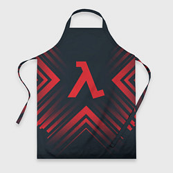 Фартук кулинарный Красный символ Half-Life на темном фоне со стрелка, цвет: 3D-принт