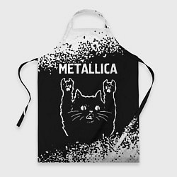 Фартук кулинарный Группа Metallica и рок кот, цвет: 3D-принт