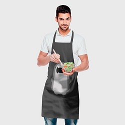 Фартук кулинарный Акула Черный фон, цвет: 3D-принт — фото 2