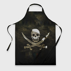 Фартук кулинарный Пиратский флаг - череп с ножами, цвет: 3D-принт