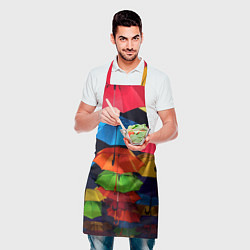Фартук кулинарный Разноцветные зонтики - композиция, цвет: 3D-принт — фото 2