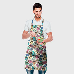 Фартук кулинарный Губы разноцветные поп арт, цвет: 3D-принт — фото 2