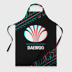 Фартук кулинарный Значок Daewoo в стиле glitch на темном фоне, цвет: 3D-принт