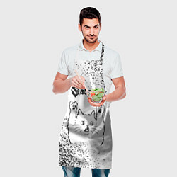Фартук кулинарный Sabaton рок кот на светлом фоне, цвет: 3D-принт — фото 2