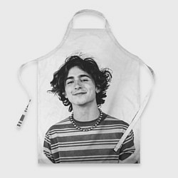 Фартук кулинарный Timothee Chalamet black white photo, цвет: 3D-принт