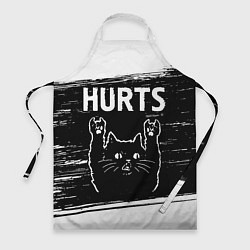 Фартук кулинарный Группа Hurts и рок кот, цвет: 3D-принт