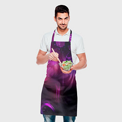 Фартук кулинарный Фиолетовые неоновые блики, цвет: 3D-принт — фото 2