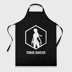 Фартук кулинарный Tomb Raider glitch на темном фоне, цвет: 3D-принт