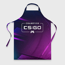 Фартук кулинарный Counter Strike gaming champion: рамка с лого и джо, цвет: 3D-принт