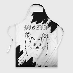 Фартук кулинарный Burzum рок кот на светлом фоне, цвет: 3D-принт