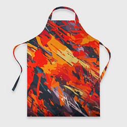 Фартук кулинарный Оранжевые кляксы, цвет: 3D-принт