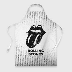 Фартук кулинарный Rolling Stones с потертостями на светлом фоне, цвет: 3D-принт