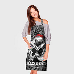 Фартук кулинарный Bad girl with guns in a bandana, цвет: 3D-принт — фото 2
