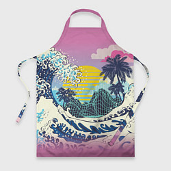 Фартук кулинарный Штормовые океанские волны и пальмы, цвет: 3D-принт