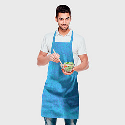 Фартук кулинарный Текстура лазурный синий, цвет: 3D-принт — фото 2