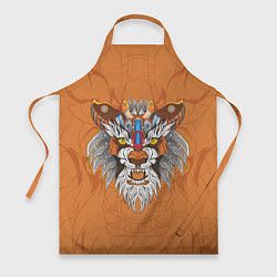 Фартук кулинарный Голова тигра в узорах, цвет: 3D-принт