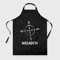 Фартук кулинарный Megadeth glitch на темном фоне, цвет: 3D-принт