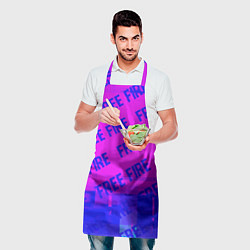 Фартук кулинарный Free Fire glitch text effect: паттерн, цвет: 3D-принт — фото 2