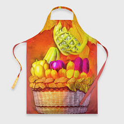 Фартук кулинарный Спелые фрукты и овощи в плетеной корзине, цвет: 3D-принт