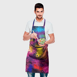 Фартук кулинарный Смайлик с брызгами краски, цвет: 3D-принт — фото 2