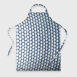 Фартук кулинарный Геометрические бело-синие круги, цвет: 3D-принт