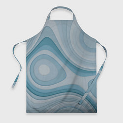 Фартук кулинарный Волнообразные синие текстуры, цвет: 3D-принт