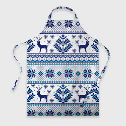 Фартук кулинарный Happy new year, blue deer, цвет: 3D-принт