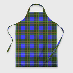Фартук кулинарный Ткань Шотландка сине-зелёная, цвет: 3D-принт