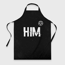 Фартук кулинарный HIM glitch на темном фоне: символ сверху, цвет: 3D-принт