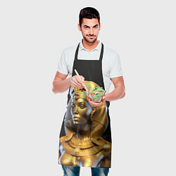 Фартук кулинарный Нейросеть - золотая египетская богиня, цвет: 3D-принт — фото 2