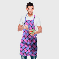 Фартук кулинарный Фиолетово-сиреневая плетёнка - оптическая иллюзия, цвет: 3D-принт — фото 2