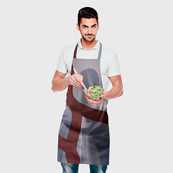 Фартук кулинарный Красные и розовые волнообразные пластины, цвет: 3D-принт — фото 2