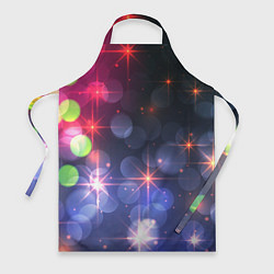 Фартук кулинарный Поп арт неоновые звезды космического неба, цвет: 3D-принт