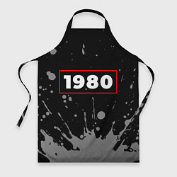 Фартук кулинарный 1980 - в красной рамке на темном, цвет: 3D-принт