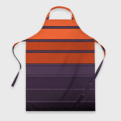 Фартук кулинарный Полосатый фиолетово-оранжевый узор, цвет: 3D-принт