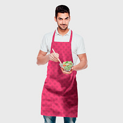Фартук кулинарный Красный паттерн с мелкими сердечками, цвет: 3D-принт — фото 2