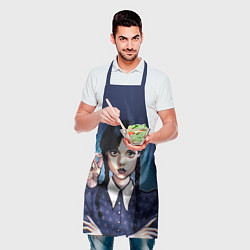 Фартук кулинарный Дочь Аддамсов - Уэнсдэй с рукой, цвет: 3D-принт — фото 2