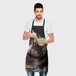 Фартук кулинарный Демонический японский воин, цвет: 3D-принт — фото 2