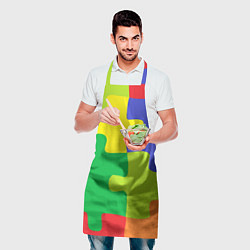 Фартук кулинарный Пазлы разноцветные, цвет: 3D-принт — фото 2