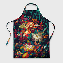 Фартук Цветочный паттерн с цветами и листьями