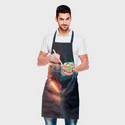 Фартук кулинарный Две части каменного брутального сердца в неоне, цвет: 3D-принт — фото 2