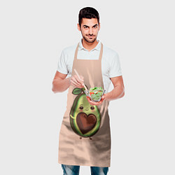 Фартук кулинарный Влюбленная авокадо - парные, цвет: 3D-принт — фото 2