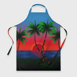 Фартук кулинарный Пальмы и море, цвет: 3D-принт
